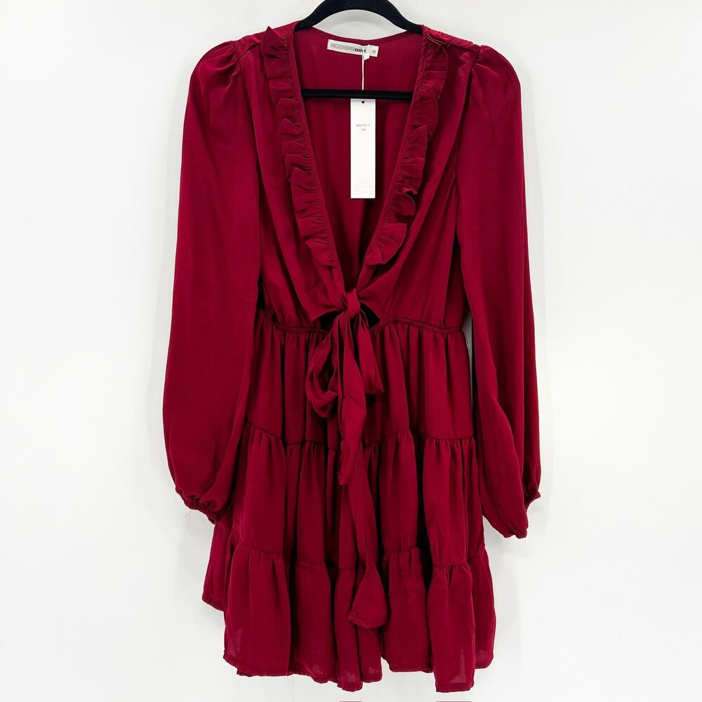 Elegant Red Ruffle Mini Dress